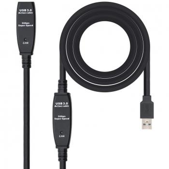 Nano Cable 10.01.0312 - Cable prolongador USB 3.0 con Amplificador