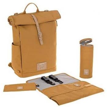 Mochila Rolltop Curry Green Label - LASSIG, mochila cambiador de poliéster reciclado y vegana
