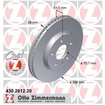 Zimmermann 430,2612.20 Disco de Freno Trasero, Perforado, Sin Abe Sport Coat Z