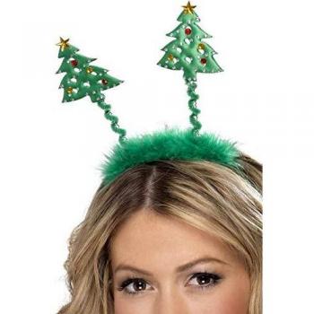 Smiffy's-38462 árboles de Navidad, con diadema, color verde, No es applicable