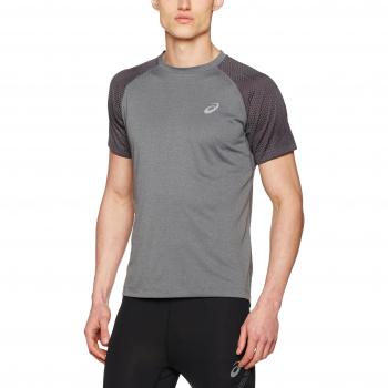 Asics Lite-Show SS Top de Manga Corta, Hombre, Gris