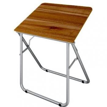 LEVIRA Caballete de Pintura Regulable, Mesa de Dibujo Elevable, Mesa Auxiliar Davinci, 80 x 67 x 76 - Gris Metalizado y Nogal Troia