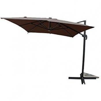 Parasol Rectangular Chocolat con LED 395 x 295 cm CALVIA