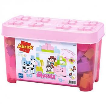 Bote con Bloques de Construcción Ecoiffier Les Maxi 50 Piezas, 50 piezas, multicolor, incluye bloques de construcción en forma de animales de la granja