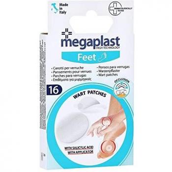 Parches para Verrugas Plantares MegaPlast - 16 Piezas (2 Tamaños: 1,2 cm y 1,9 cm)