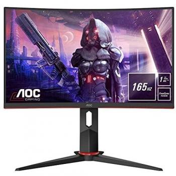 AOC Monitor Gaming C24G2U - 24 Curved 1500R, Full HD, 165 Hz, 1ms, VA, FreeSync Premium, 1920x1080, 250 cd/m, D-SUB, HDMIx2, Displayport 1x1.2