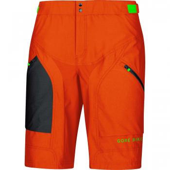 Gore Bike Wear Power Trail - Pantalón corto para hombre, color naranja, talla M