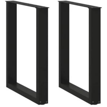 U-Shaped Black Steel Coffee Table Legs 2 pcs 70x(72-73) cm