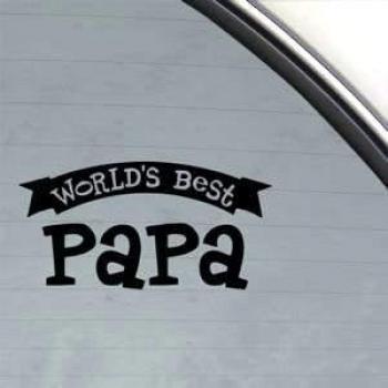 Worlds Best Papa Negro Adhesivo Pared Die-Cut portátil coche Adhesivo