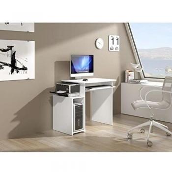 Habitdesign 002384MO - Mesa ordenador con bandeja extraible, color Blanco Alpes, medidas: 78x95x58 cm de fondo