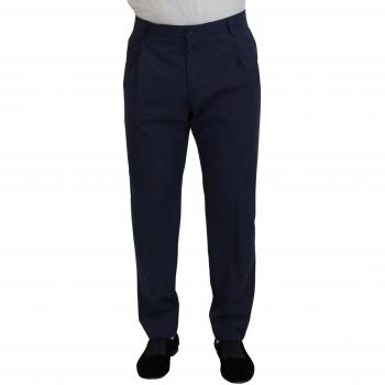 Dolce & Gabbana Dark Blue Cotton Chino Formal Pants - IT56 | XL, 3XL