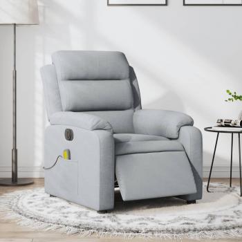 Sillón reclinable de masaje eléctrico tela taupe gris claro, gris oscuro, negro - vidaXL