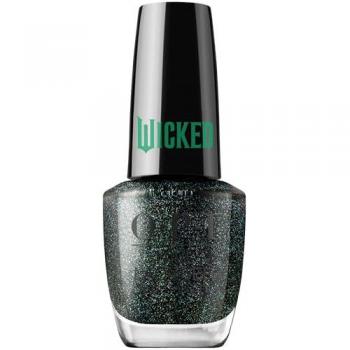 OPI Nail Lacquer - Colección Wicked - Esmalte de Uñas Deflying Gravity, 15 ml, duración hasta 7 días, negro con destellos azules y plateados