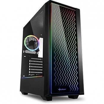 Sharkoon RGB LIT 200 - Caja de Ordenador, PC Gaming, Semitorre ATX, Negro