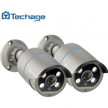 Cámara IP POE 4MP H.265 con Audio Bidireccional, IP66 Impermeable para Exterior - CCTV de Vigilancia para Sistema NVR POE (incluye cable de 20M)