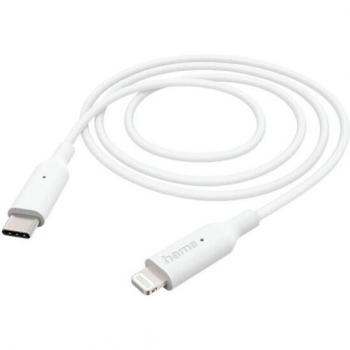 Hama USB-C to Lightning Fast Charge Cable, 1 m, White