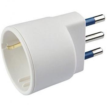 Adaptador Eléctrico Poly Pool 16A 2P+T Blanco con Enchufe Italiano y Schuko 10/16A