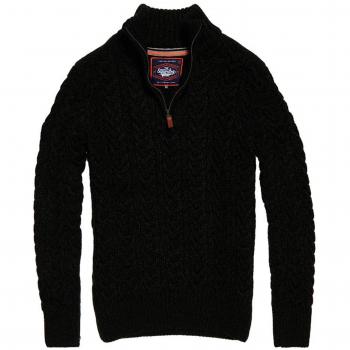 Superdry - Jerséi - Manga Larga - para Hombre Negro Negro