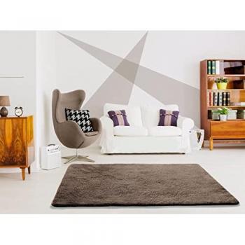 Alfombra Tipo Shaggy Lavable Alpaca Liso Vison 140x200 cm
