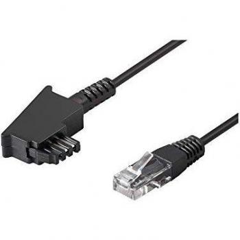 Cable de Conexión DSL/VDSL Goobay TAE-F a RJ45, 3 m, Negro