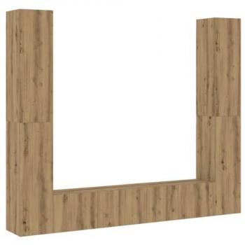 Muebles de TV de Pared 6 Uds. en Madera Ingeniería Roble Artesanal