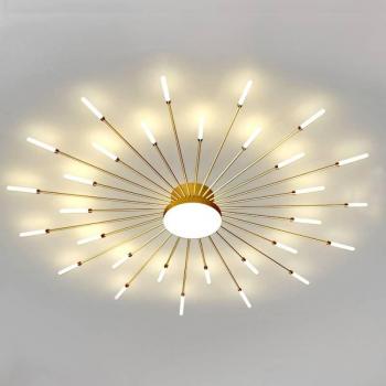 LEDBOX Lámpara Fireworks Led 30W+8W Ø128cm CCT Gold + Mando 3000-4000-6000K