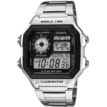 Casio Men's Watch in Resin/Stainless Steel with World Time Function and Long Battery Life - Water Resistant
