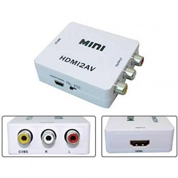 OcioDual Convertidor de Señal HDMI Digital a AV RCA Analógica Transformador Adaptador Conversor Audio Video con Escalador