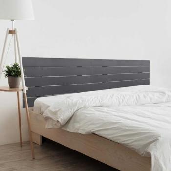 Cabecero de Madera Reciclada DM Estilo Palet Horizontal con Herrajes Incluidos (105cm, Gris Tribal)
