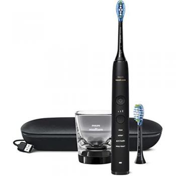 Cepillo eléctrico Philips Sonicare DiamondClean 9000 HX9913/18, tecnología sónica, sensor de presión, 4 modos de limpieza, 3 intensidades, color negro