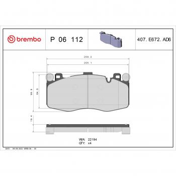 Pastillas de freno BREMBO P 06 112