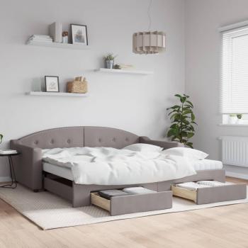 Sofá cama extraíble nido con cajones 100x200 cm Tela Gris Taupe