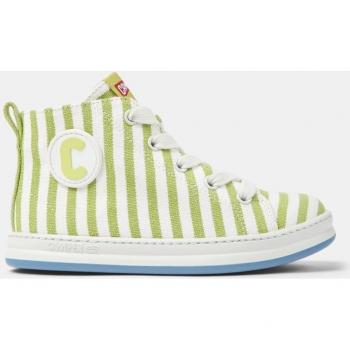 CAMPER Runner Sneakers for Girls - White/Green, Size 31, Cotton Fabric; CAMPER Runner Sneakers for Girls - White/Green, Size 12.5, Cotton Fabric
