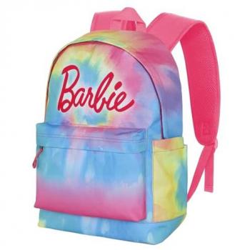 Mochila Escolar Barbie Tie Dye Karactermania con Bolsillo Frontal, Dimensiones 18x30x43 cm, Capacidad 23 L, Multicolor