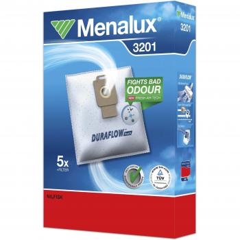 Menalux 3201 - Pack de 5 bolsas sintéticas y 1 filtro para aspiradoras Nilfisk Elite, Extreme, Power, Power Allergy y Select