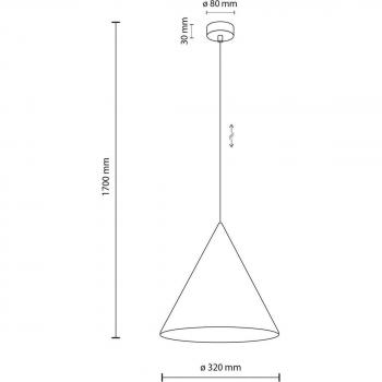Lámpara Colgante Cono, blanca, Ø 32 cm, acero, 1 luz
