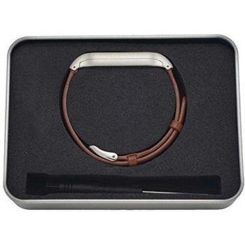Xiaomi Mi Band 1S Heart Rate Monitor Smart pulsera Miband pulsera para Android 4.4 IOS 7.0 Passometer Fitness Tracker + de piel Para Muñeca Reloj Pulsera - La Primera Capa de Cuero correa, band+brown wristband