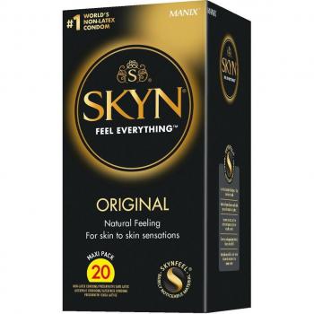 Condones Lifestyles SKYN ORIGINAL, 20 unidades, sin látex, ultra delgados, textura suave, sensación natural