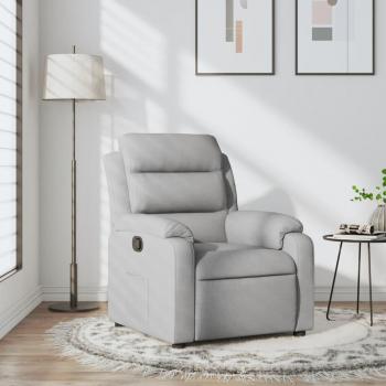 Sillón reclinable de tela gris claro vidaXL con estructura robusta, tapizado en tela suave, mecanismo de reclinación ajustable, cómodo reposabrazos y base resistente