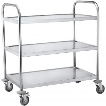 IQE - Equipamiento de calidad industrial EWH-300 Carrito de 3 niveles de acero inoxidable 150 kg de capacidad, 845 mm x 525 mm x 940 mm