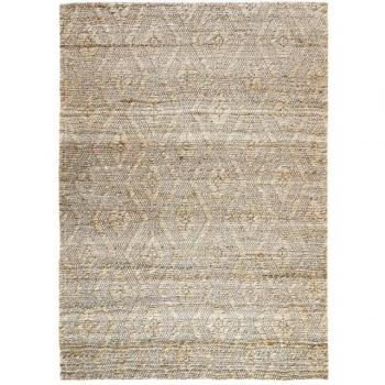 Alfombra de yute trenzado de rombos en relieve natural 120x170 - THE DECO FACTORY