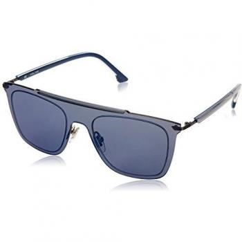 Police Blue Mirrored Rectangle Sunglasses for Men, One Size, Gray Lens, 52 MM