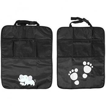 2 Pack-Protector de Asiento Respaldo de Coche Contra Patadas/Pies Sucios de Niños WEINAS® Funda Cubierta para Asiento Trasero de Coche con Organizador de Bolsillos de Malla - 2pcs