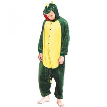 Disfraz de Dinosaurio Verde de Peluche para Adulto