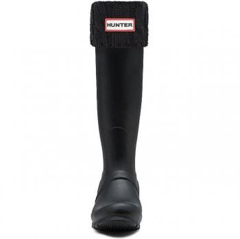 Hunter Women's High Boot Socks 6 Stitch Cable Black