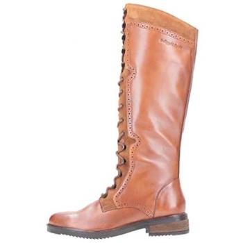 Hush Puppies Women's Rudy Tan Leather and Suede Long Lace-Up Boots - Size UK 8