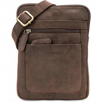 LEABAGS Detroit Sac à bandoulière en Cuir I Petit Sac à bandoulière en Cuir de Buffle véritable au Look Vintage I Messenger I Sac de Bureau I Sac d\'affaires I Sacs à Main pour Hommes I 21x26x2 cm