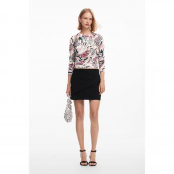 Desigual Manchester Women's Botanical Print Sweater, Regular Fit, Long Sleeve, Casual