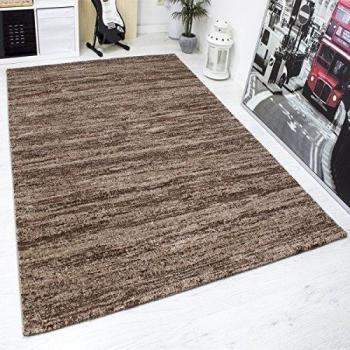 VIMODA viva6824 melliert pelo corto Alfombra, tejido ecológico certificado, autenticidad de colores, Cuidado fácil, marrón, 200 x 290 cm