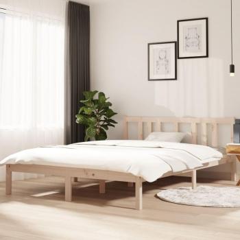 Cama de madera de pino gris 140x200 cm